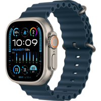 Часы Apple Watch Ultra 2, 49 мм, титан светлого цвета, ремешок Ocean синего цвета (RFB) Часы Apple Watch Ultra 2, 49 мм, титан светлого цвета, ремешок Ocean синего цвета (RFB)